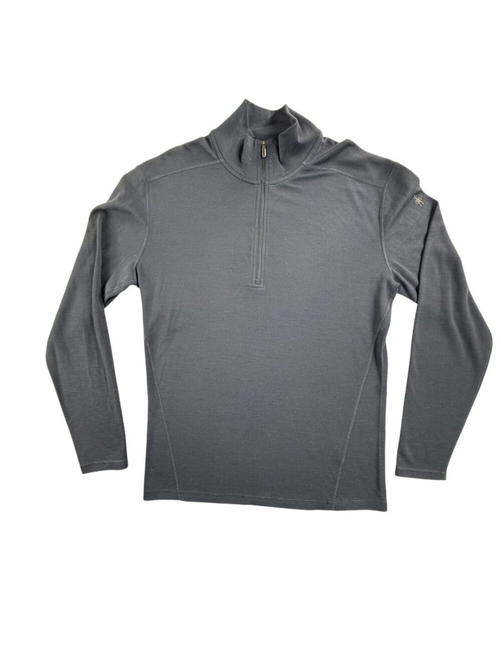 Smartwool Pullover Mens Large Blue 1/4 Zip Merino Wool Thermal Base Layer 16355
